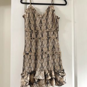 OLIVACEOUS Snake Print Dress